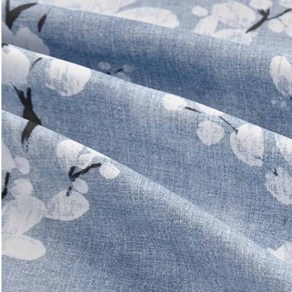 Full Blackout Plum Blossom Curtains – 2 Panels, 50